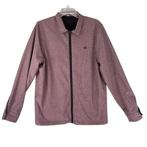 TRAVIS MATHEW Power Surge Reversible Zip-Up Jacket Purple / Black Jacket Size LG